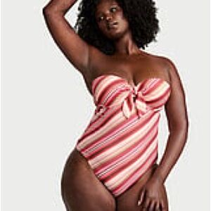 Victoria's Secret Pink and Red Striped One Piece